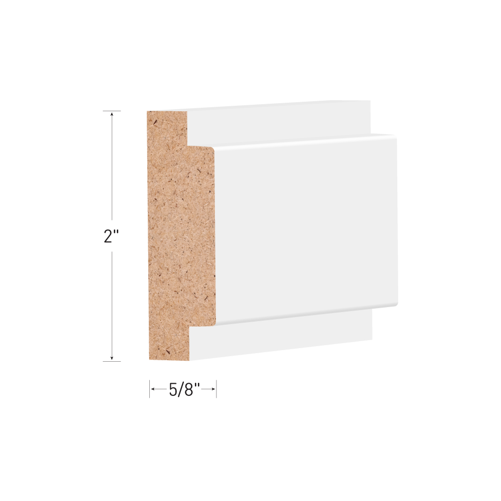 5/8" x 2" x 16' Primed MDF Panel Mould 1683564