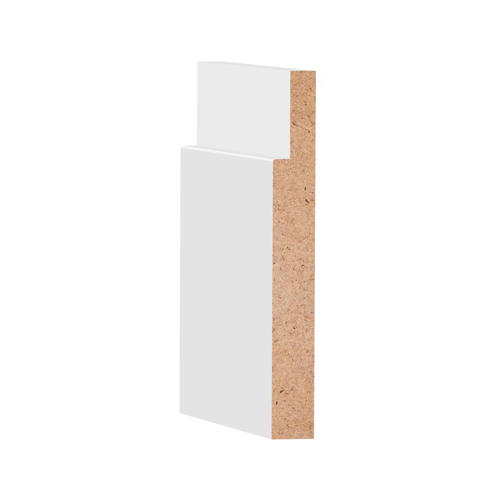 5/8 x 5-1/4 x 16' Primed MDF Baseboard - 1683562