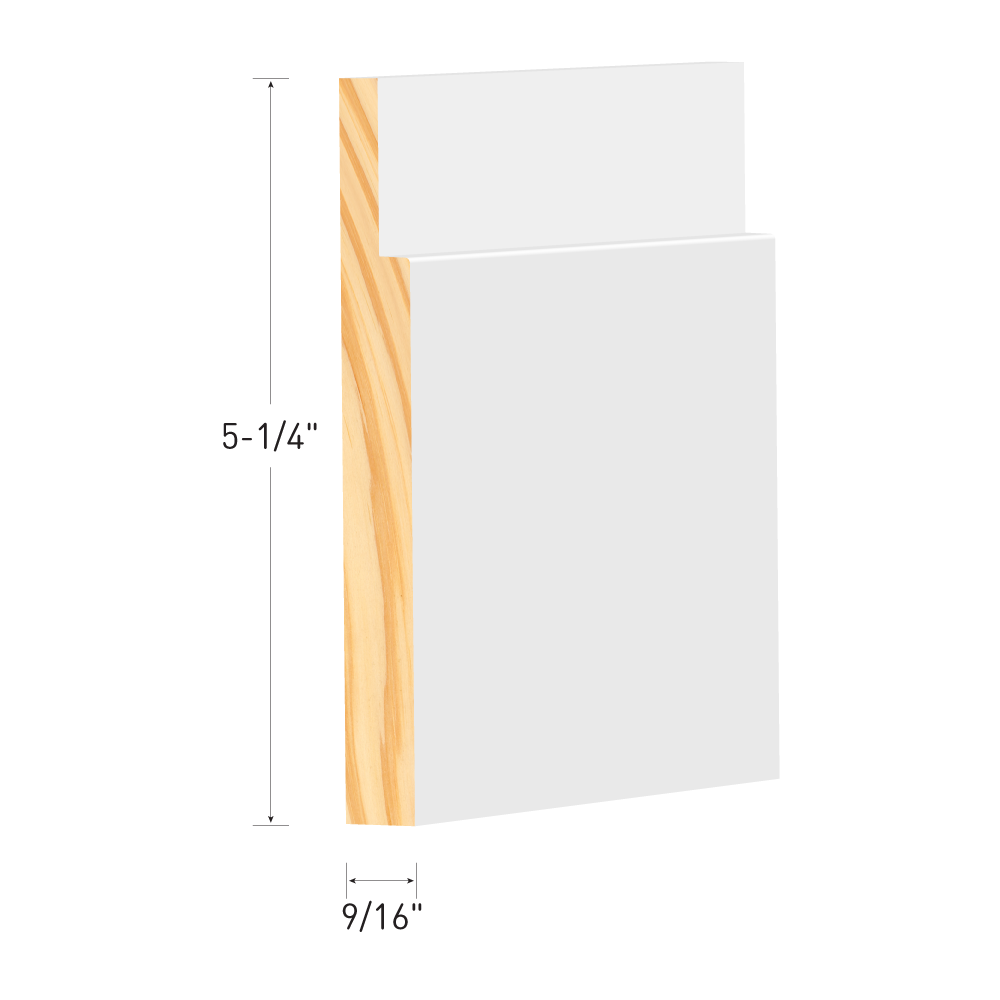 916 X 5 14 X 16 Primed Fingerjoint Pine Baseboard 1692576 9533