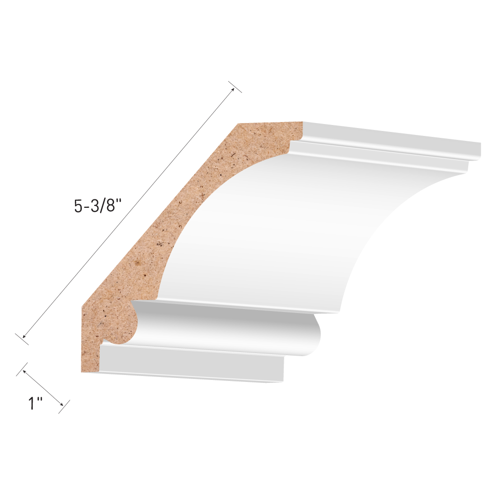 1 X 5 3 8 X 16 Primed Ultralite MDF Crown 1462347